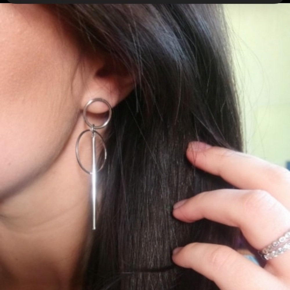 Unique Circle Bar Earrings 2 for $12 - Picture 11 of 11